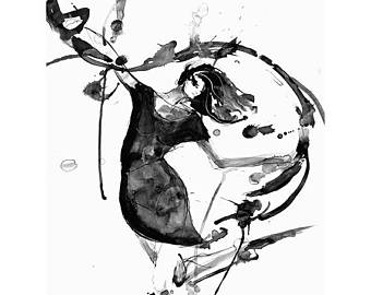 340x270 Dancer Drawing Etsy