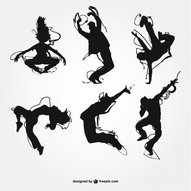 626x626 Modern Dance Silhouettes Vector Free Download