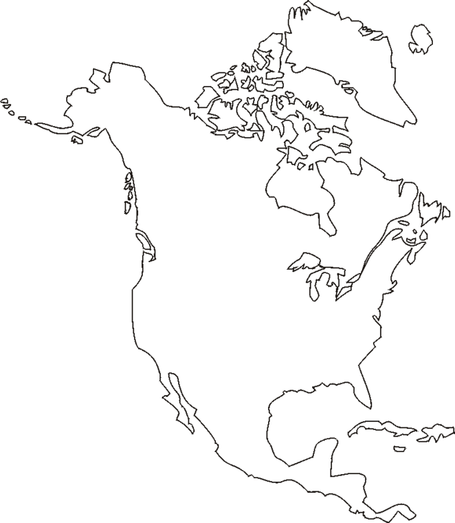 662x760 North America Blank Outline Map Dr. Melanie Patton Renfrew's Blog