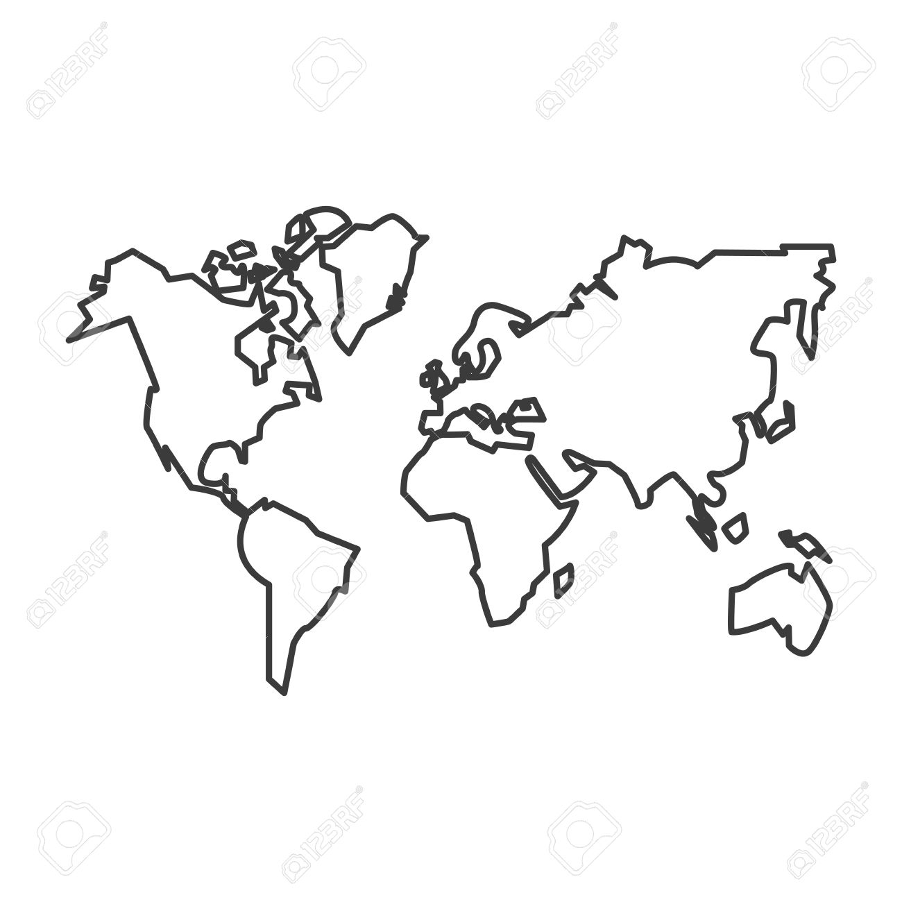 1300x1300 Continents Of Planet Icon. Earth World Map And Cartography Theme