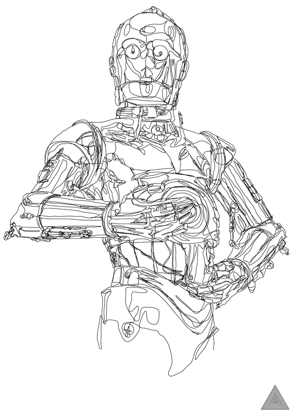 600x848 Star Wars Continuous Line Drawings