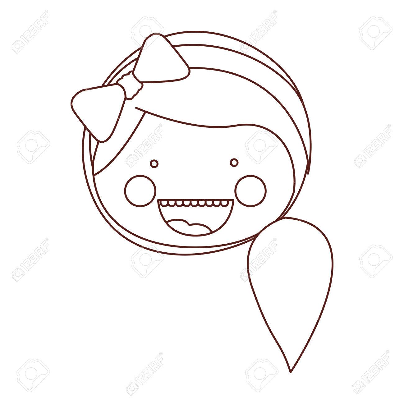 1300x1300 Sketch Contour Smile Expression Cartoon Front Face Woman