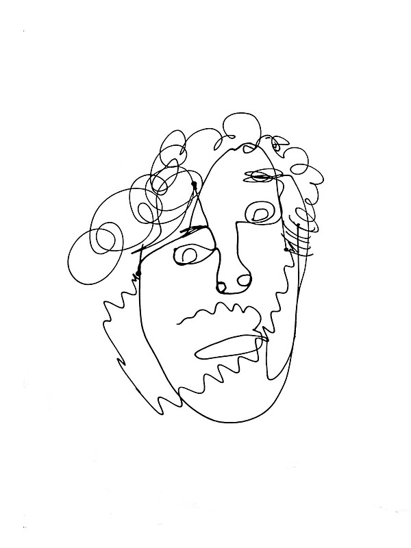 600x800 Blind Contour Face Drawing Posters By Slopstop Redbubble