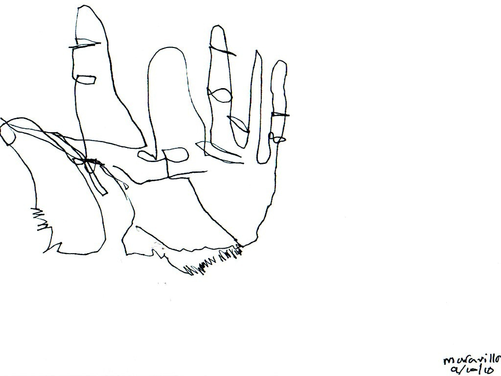 1024x768 Contour Hand Drawing Cross Contour