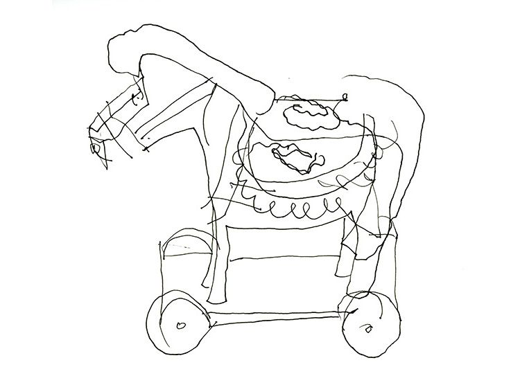 750x530 Horse Contour Drawing