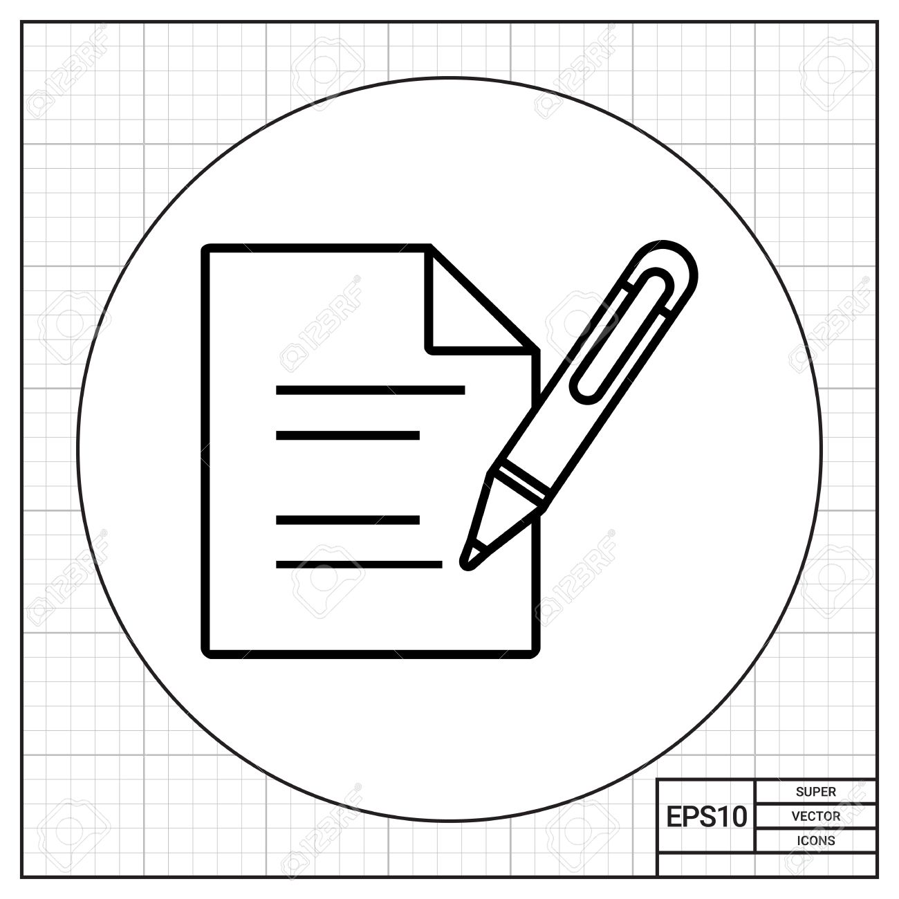 1300x1300 Sheet Of Paper With Lines And Pen. Contract, Prescription