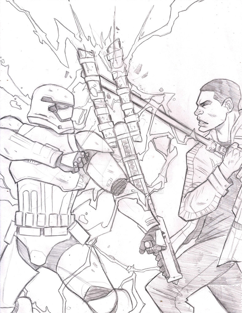 786x1017 Finn Vs Riot Control Stormtrooper By Twinsvega