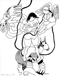 236x300 A Conversation Between Ladies By Renata Bernal Ink Drawings