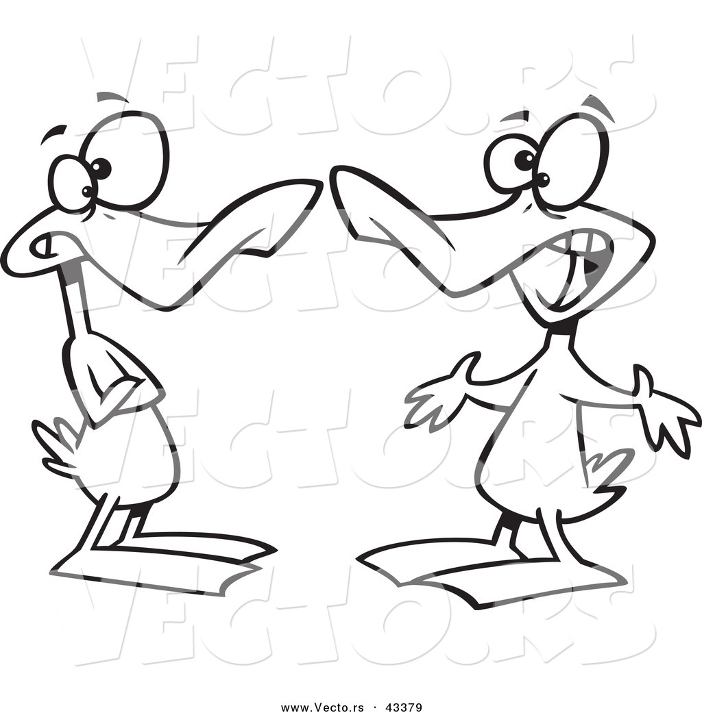 1024x1044 Vector Of Upset Cartoon Ducks Quacking A Conversation