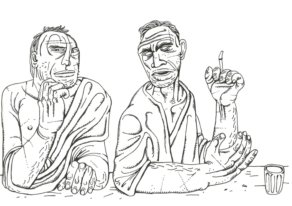 1200x847 Conversation 1 By Artist Nitin Kushwaha Illustration, Drawing