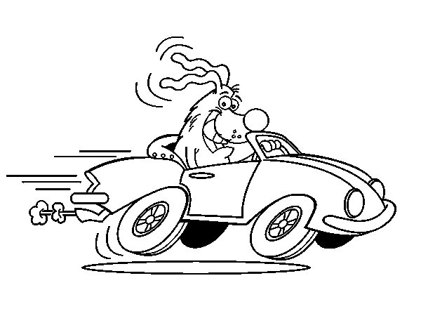 600x470 Dog Driving A Convertible Coloring Page