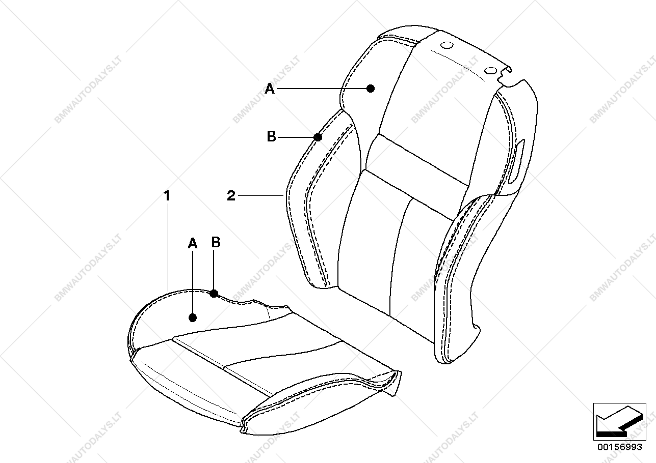1287x910 Individual Sports Seat Cover, Front For Bmw 6' E64, M6 Convertible