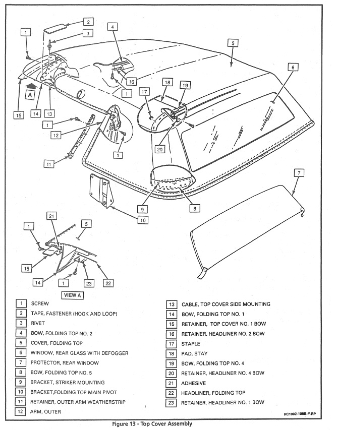 668x853 94 Convertible Top Detail Drawingschematic