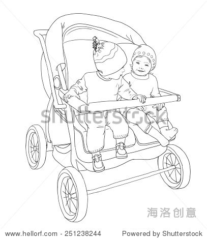 407x470 A Girl Goes To The Convertible. Outline Drawing For The Painting