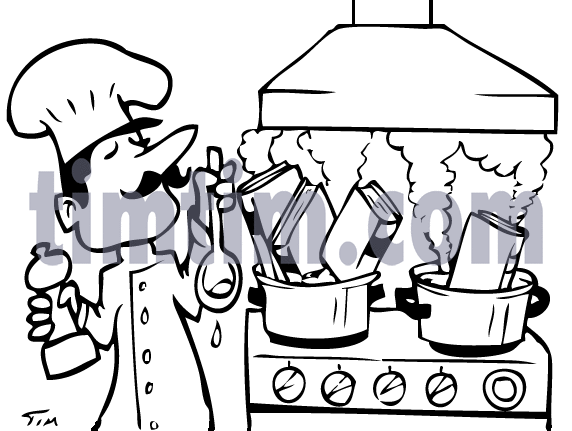 572x431 Free Drawing Of Cookbooks Bw From The Category Cooking Food