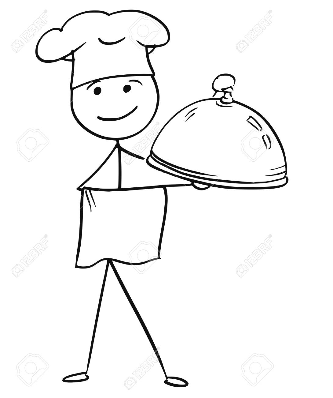 1090x1300 Cartoon Vector Stick Man Stickman Drawing Of Male Cook Chef
