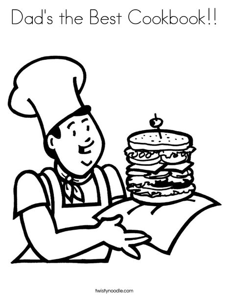 468x605 Dad's The Best Cookbook Coloring Page