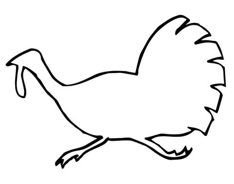 480x378 Running Turkey Outline Coloring Page Free Printable Coloring Pages