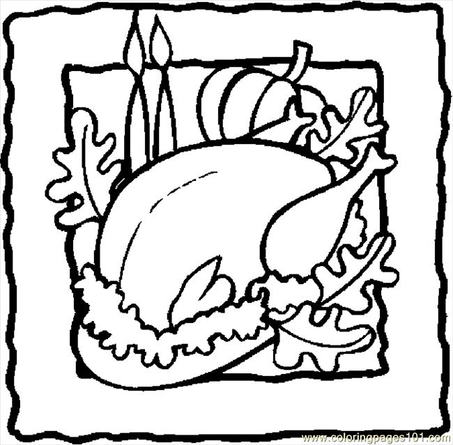650x639 Thanksgiving Cooked Turkey Coloring Pages
