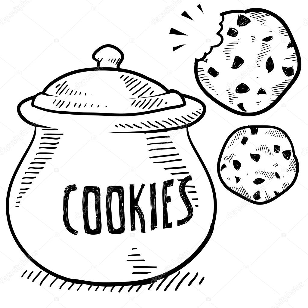 1024x1024 Cookie Jar Sketch Stock Vector Lhfgraphics