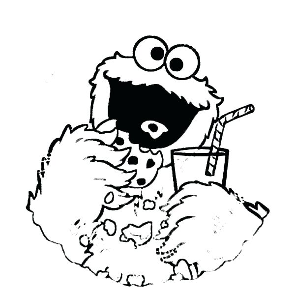 600x600 Monster Cookie And Big Cookies Coloring Pages Cartoon Drawing
