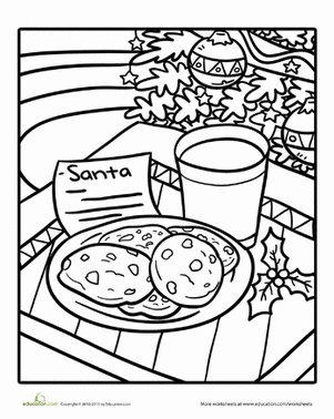 301x378 Color Santa's Cookies Worksheet