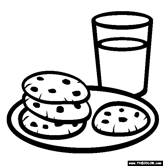 554x565 Milk And Cookies Online Coloring Page