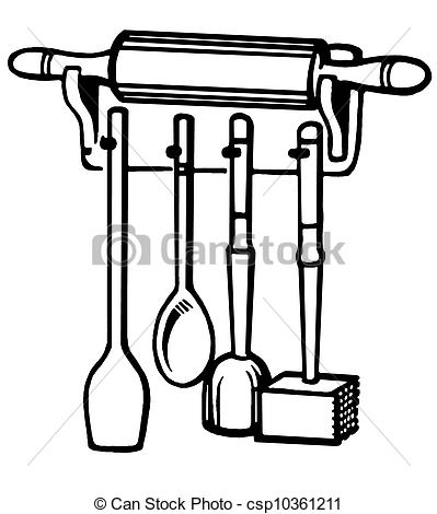 399x470 Utensils Clipart Black And White