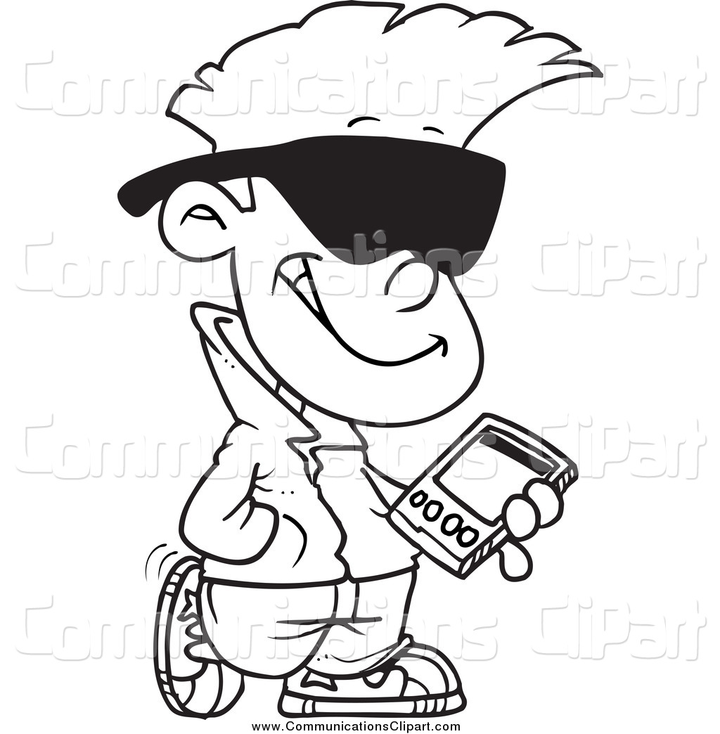 1024x1044 Communication Clipart Of A Cool Boy Carrying A Smart Phone By