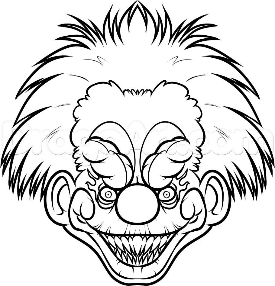 910x947 Killer Clowns Drawings How To Draw A Clown (Evil Clown, Killer