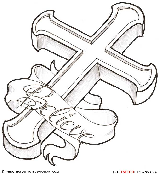 Cool Cross Drawing
