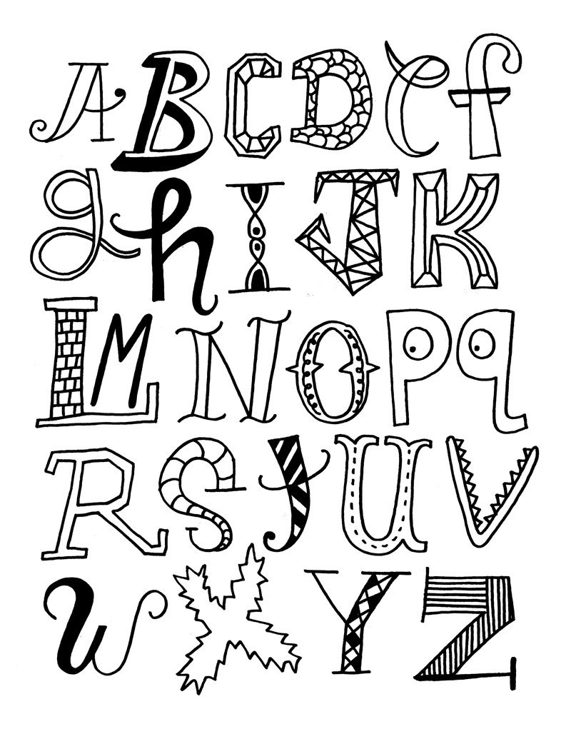 800x1028 Cool Letter Designs A Z To Draw Letters Example