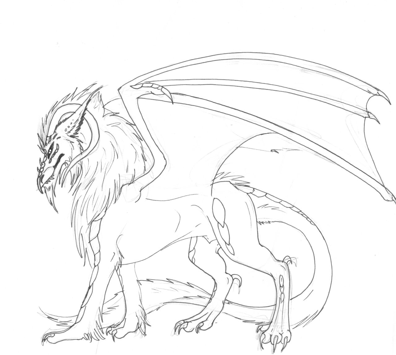 1280x1149 Rygos (Traditional Dragon Drawing) By Artha Amberose