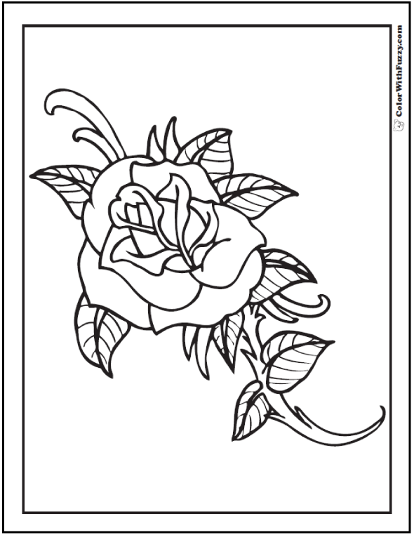 590x762 Rose Coloring Pages Customize Pdf Printables