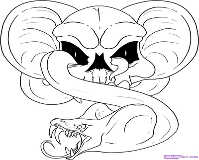 400x322 Easy Drawing Of Skulls Coloring Page Image Clipart Images