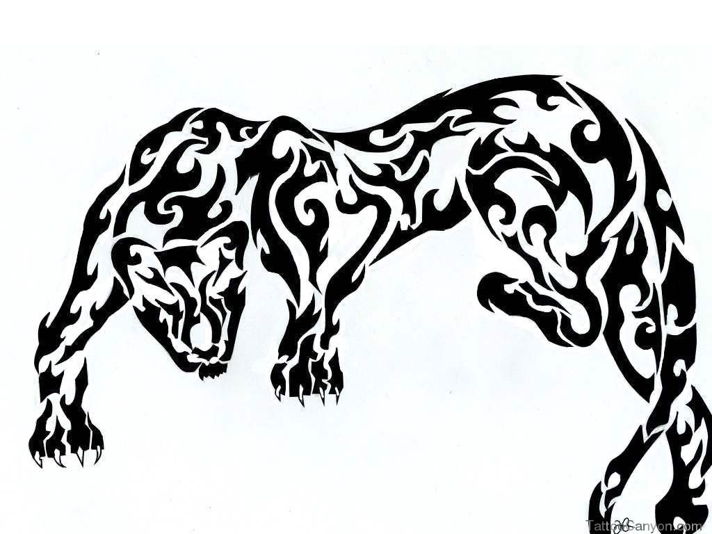 1024x768 Black Panther Tribal Tattoo Designs