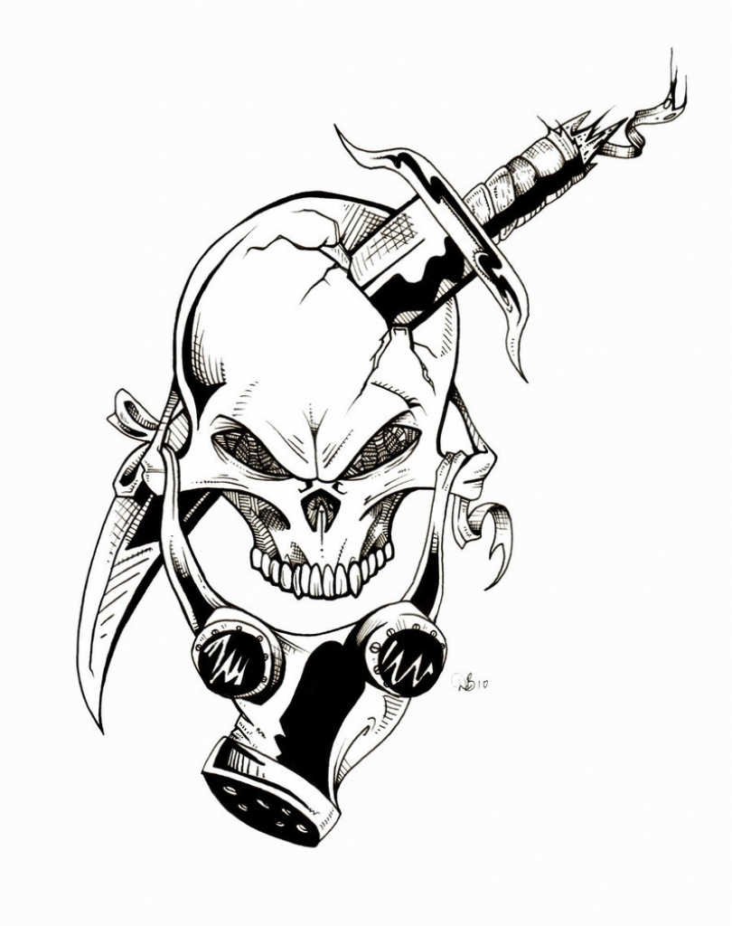 810x1024 Cool Skull Gas Mask Drawing Gas Mask Dude Lebowski