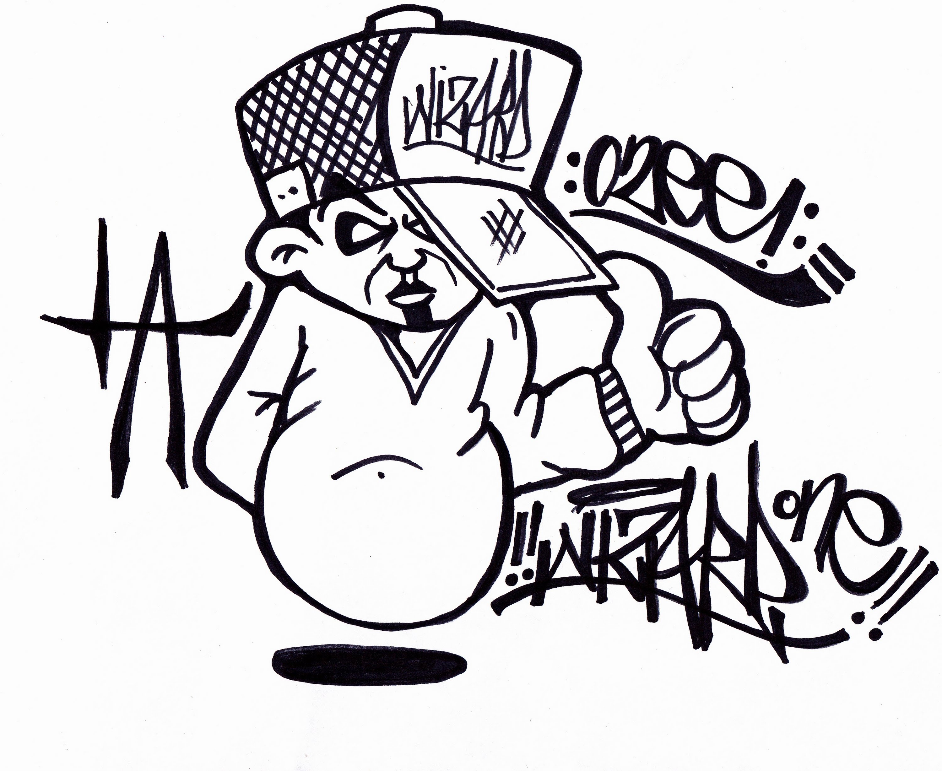 3000x2456 How To Draw A Graffiti Character 2013
