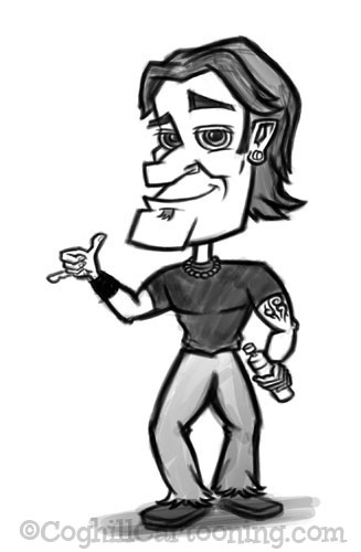 327x500 Rocker Dude Cartoon Character Sketch This Cartoon Sketch