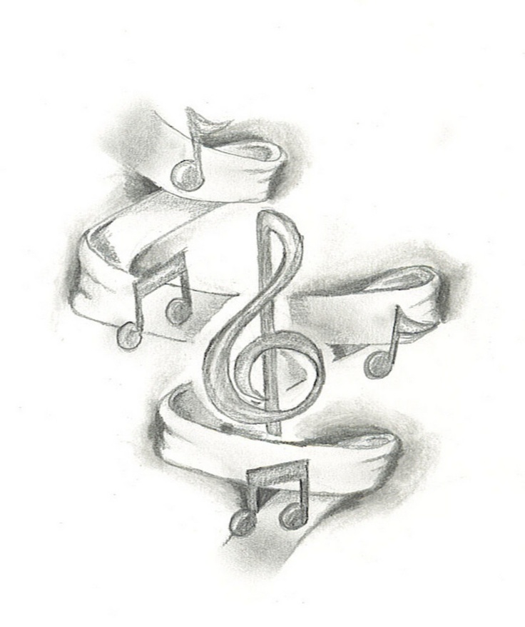 736x878 Drawn Music Notes Pencil Sketch