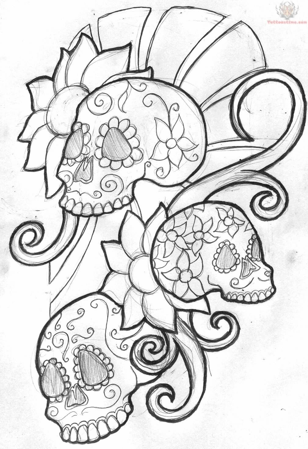1009x1469 Cool Zombie Skull Tattoo Drawings Drawings Tagged