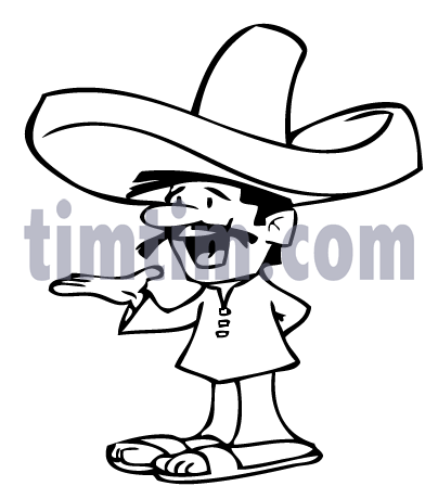 404x448 Free Drawing Of A Mexican Bw From The Category Holidays Tourism