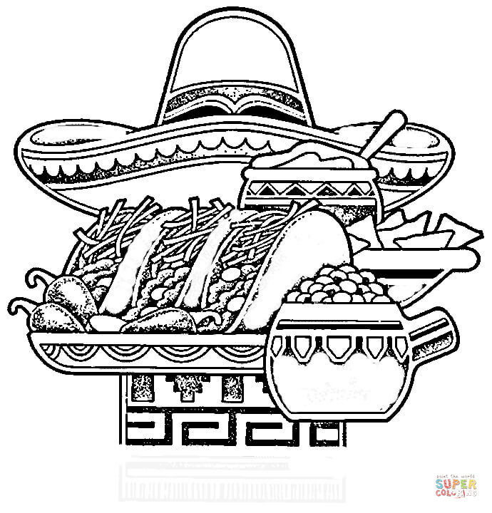 690x720 Mexican Coloring Pages