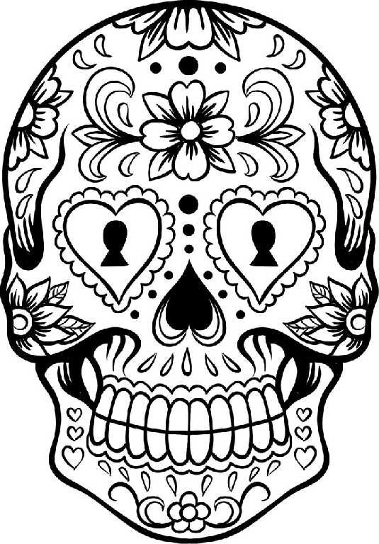 535x768 Skull Coloring Pages For Girl