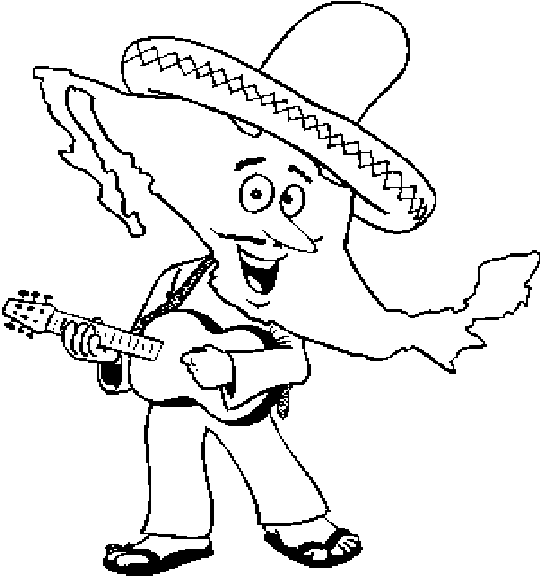 540x576 Cool Mexican Coloring Pages For Kids Book Idea