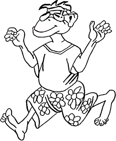396x480 Cool Monkey Guy Coloring Page Free Printable Coloring Pages