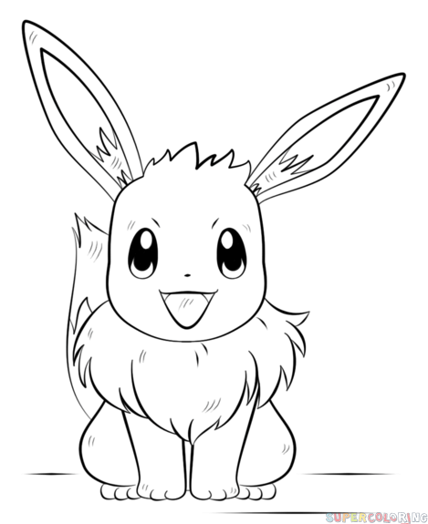 469x575 How To Draw Eevee The Pokemon Step By Step Drawing Tutorials