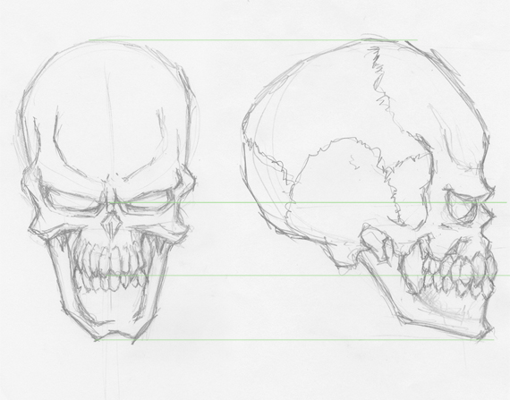 570x447 How To Draw Evil Vector Skulls In Illustrator