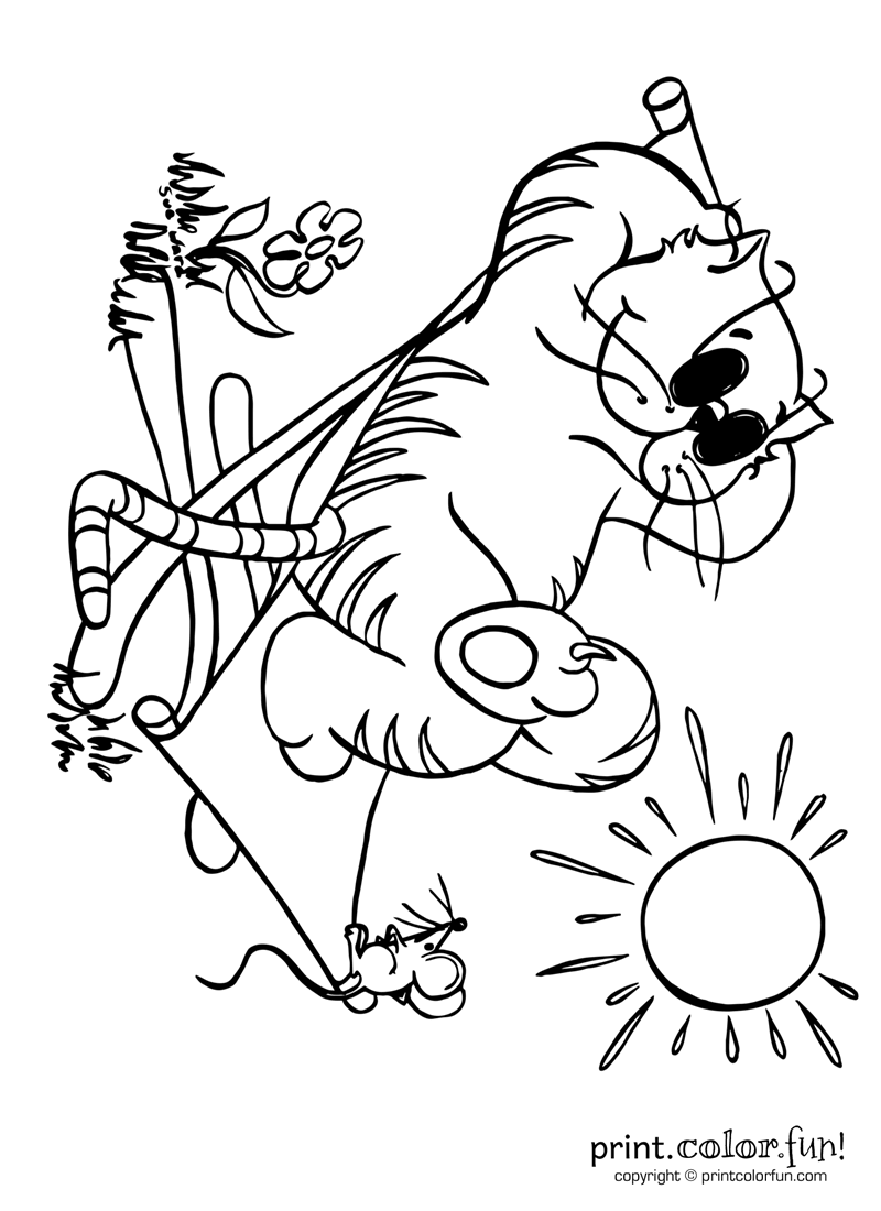 800x1100 Cool Cat In The Hot Sun Coloring Page