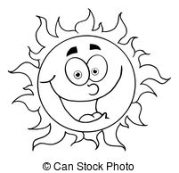 201x194 Black And White Outline Of A Cool Sun Character Wearing Vectors